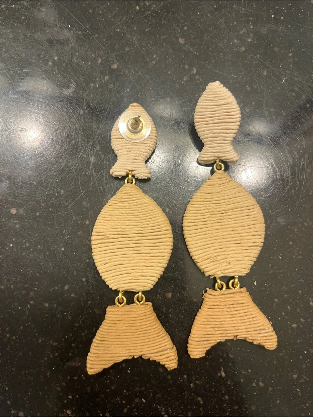 Tuckernuck Raffia Fish-Shaped Drop Earrings - Women Jewelry